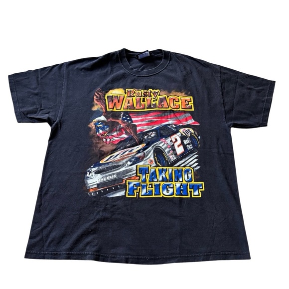 VTG Chase Authentics Rusty Wallace Taking Flight On Wings Of Steel T-Shirt XL - Picture 1 of 6